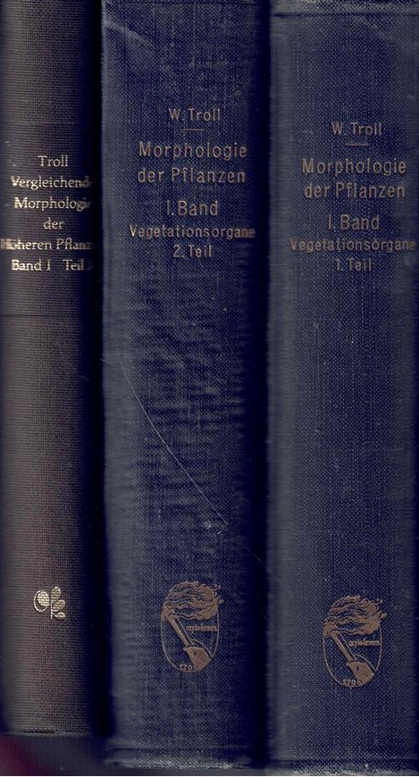 Vergleichende Morphologie der Höheren Pflanzen. Band 1: Vegetationsorgane. In 3 Teilen. 1937-1943. 2294 Figuren. XII, 2736 S. gr8vo. Leinen.