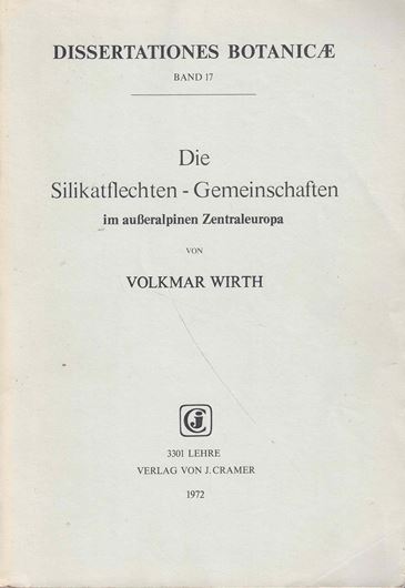 Die Silikatflechten-Gemeinschaften im ausseralpinen Zentraleuropa. 1971. (Diss.Bot.,17). 96 Fig. 27 Tab. 315 S. gr8vo. Broschiert. (ISBN 3-7682-0763-3)