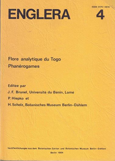 Flore Analytique du Togo. 1984. (Englera 4). 751 p. gr8vo. Broché.