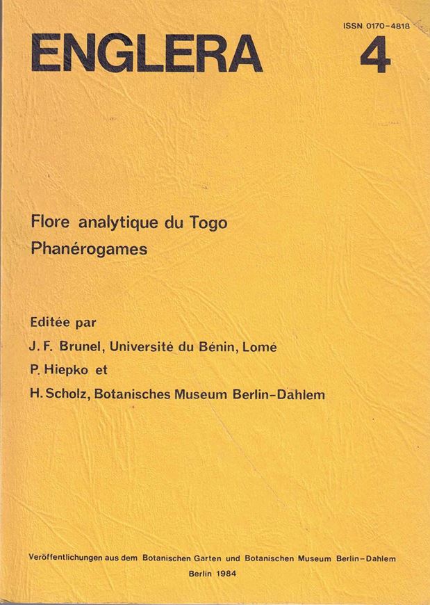 Flore Analytique du Togo. 1984. (Englera 4). 751 p. gr8vo. Broché.