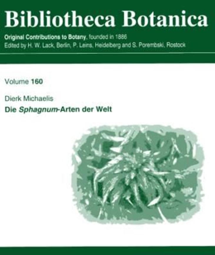 Die Sphagnum - Arten der Welt. 2011. (Bibl. Botanica, Vol. 160). 10 figs. 194 pls. 408 p. 4to. Hardcover.