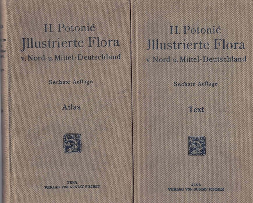 Illustrierte Flora von Nord- und Mitteldeutschland. 6te Auflage. 2 Bände (Text & Atlas). 562, 390 S. 8vo. Leinen.