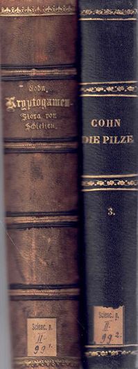 Kryptogamen - Flora von Schlesien. Im Namen der Schlesischen Gesellschaft für vaterländische Cultur  Band III: 1-2. Breslau 1889-1908. 1511 S, Halbleder.