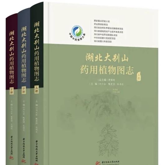 Illustrated Guide to Medicinal Plants in the Dabie Mountains of Hubei Province. 3 volumes. 2026. illus. (col.). 1810 p. gr8vo. Hardcover. - Chinese, with Latin nomenclature.