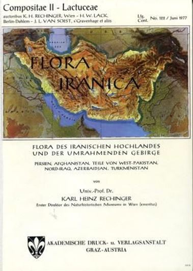 Flora Iranica.Lfg.122: Rechinger, Karl Heinz, Hans Walter Lack und J. L. van Soest: Compositae II: Lactuceae. 1977. 208 Tafeln. 352 p. gr8vo. Broschiert.