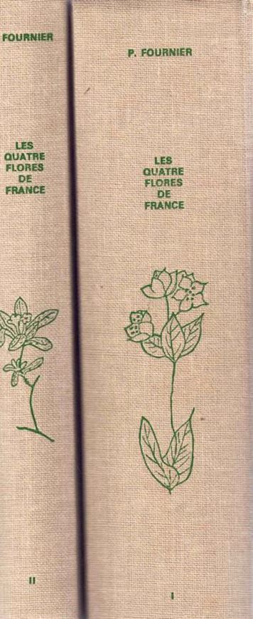Les Quatre Flores de la France (Corse Comprise)), (Générale, Alpine, Méditerranéenne, Littorale). 2 volumes. 2e éd. 1977. illus. (dessins). 14013 p. Toile.