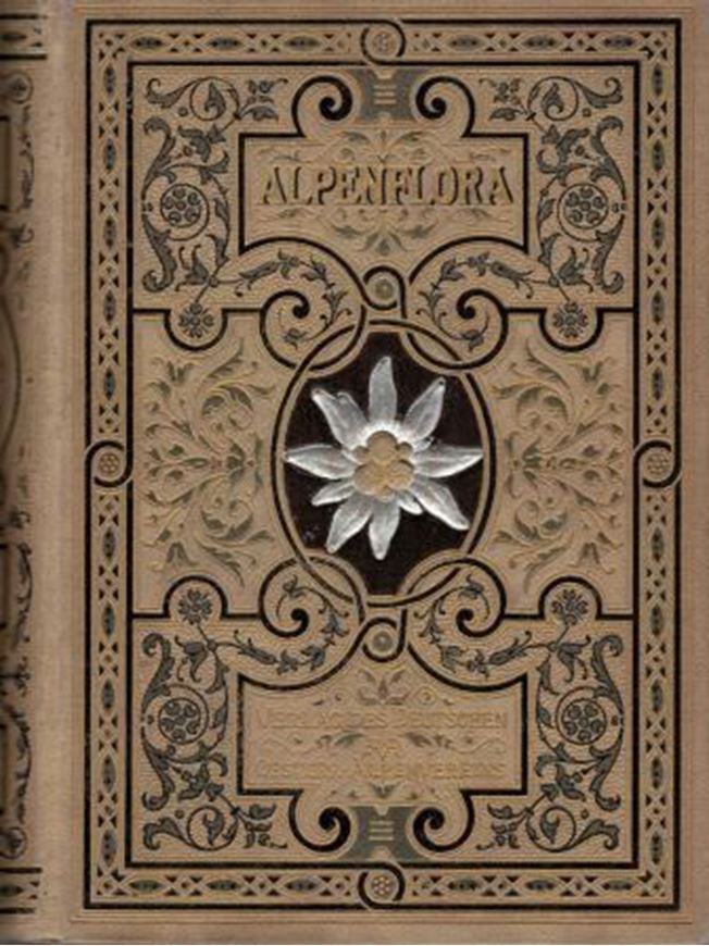Atlas der Alpenflora. 4 Bände.1882- 1884. 500 Farbtafeln. Hardcover.