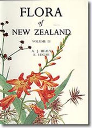 Volume 03: Adventive Cyperaceous, Petalous and Spathaceous Monocotyledons, by A. J. Healy and Elizabeth Edgar. 1980. 31 figs. 4 col. pls. XLXX, 200 p. gr8vo. Hardcover.