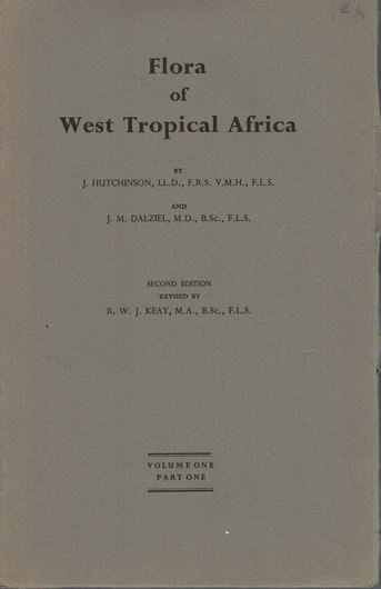 Flora of West Tropical Africa, the British West African Colonies, British Cameroons, the French and Portuguese Colonies South of the Tropic of Cancer to Lake Chad,and Fernando Po. 2nd rev.ed..Vols.1-3. 1954-1972. maps. illus. 2222 p. gr8vo. Paper bd.