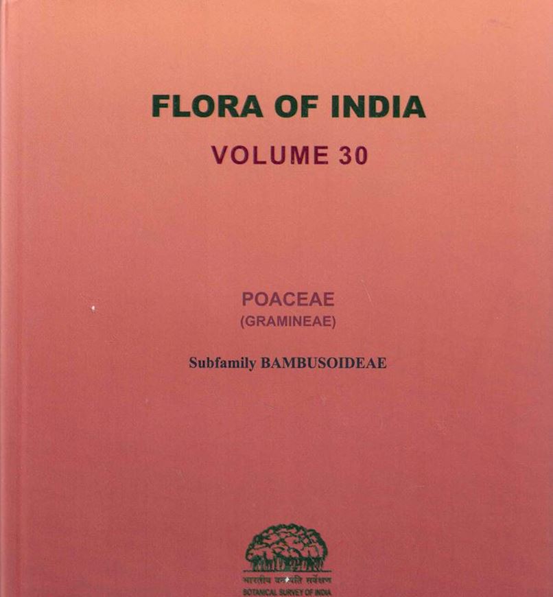 Volume 30: Kumari, Pushpa, Paramjit Singh and A. A. Mao:  Poaceae (Gramineae), subfamily Bambusoideae. 2024. 156 full page line drawings. 87 col. pls. LXXXVII, 334 p. gr8vo. Hardcover.